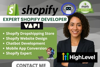 shopify dropshipping store website chatbot inbound and outbound call gohighlevel
