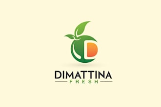 design a creative natural vegan food logo for your brand