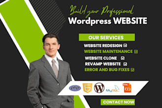 revamp wordpress website, build or rebuild wordpress website, redesign website