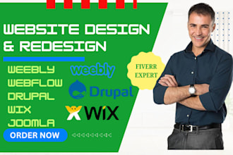 design and redesign weebly, wix, joomla, drupal, webflow, squarespace website