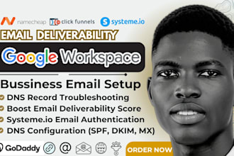 fix google workspace domain email deliverability, systemeio email authentication