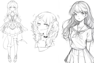 draw anime vtuber model concept art fanart character design oc chibi kawaii