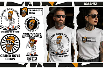 create unique retro cartoon t shirt design