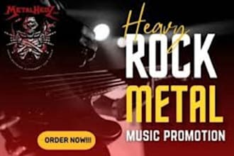 organic heavy rock  metal music promotion to 1000 active playlist curators