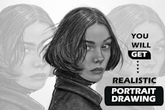 draw stuning realistic pencil portrait drawing  in 48 hours