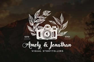 design a premade photography watermark and camera logo
