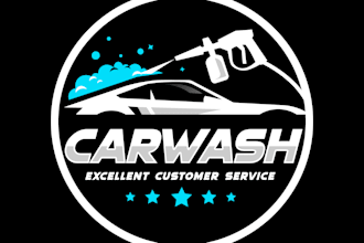 design a modern minimalist car wash logo for your brand