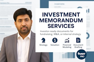 create a professional investment memorandum for your startup or business
