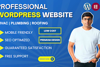 design a wordpress website for hvac, plumbing, roofing contractors