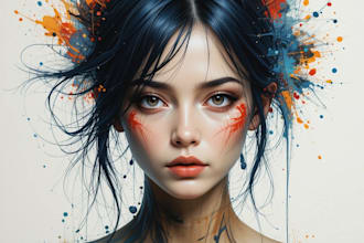 make scribble art, abstract line portrait