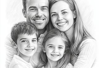 hand draw your pencil family portrait