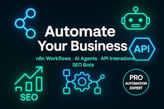 automate your business with n8n workflows, ai agents, chatbots, API and SEO bots