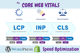 fix cls, inp, lcp and boost website speed, wordpress, shopify speed optimization