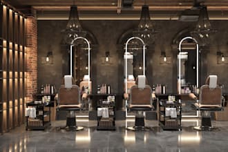 renovate 3d barber shop, nail beauty salon, makeup studio, boutique render,revit