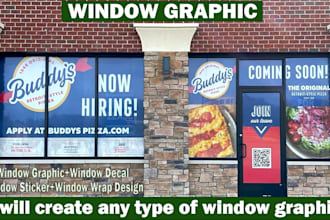 design amazing storefront, shopfront window graphic designs