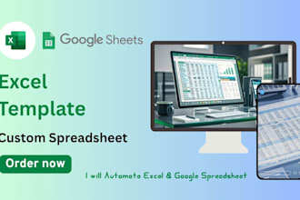 create excel, custom excel spreadsheet, google sheet template or budget planner