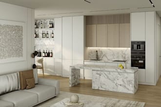 renovate 3d modern minimalist villa interior,3d visualization rendering,vr tour