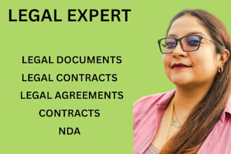 prepare legal contracts, legal documents, agreements, nda, terms of service