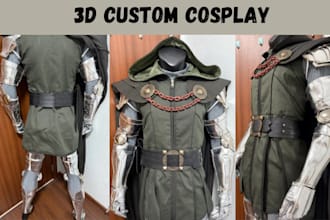 do wearable 3d armor, 3d helmet, 3d cosplay, cosplay mask, cosplay props, sword