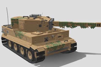 do 3d blockbench model, 3d minecraft, block model, low poly model 3d armor model