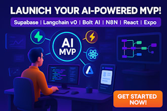 build supabase mvp,  ai bolt app with langchain, react, expo, n8n, mobile v0