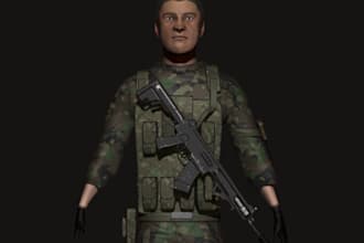 create a unique military design,3d model scrupt model, logo design