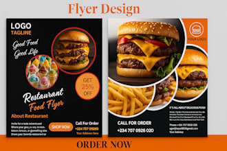 design professional restaurant food flyer or food menu