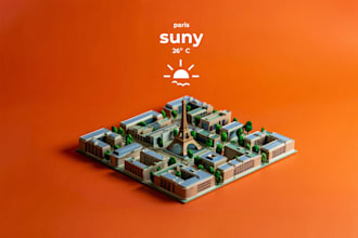 generate picture a miniature 3d city model