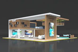 do 3d exhibition booth, kiosk design, booth stand design