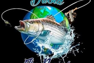 make you a perfect vintage and cartoon style fishing logo