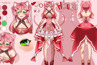 draw quality reference sheet anime vtuber character reference sheet art design