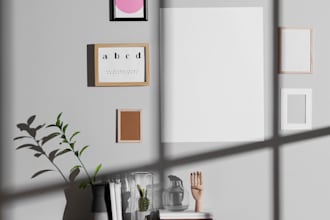 design office mockup and zoom virtual background
