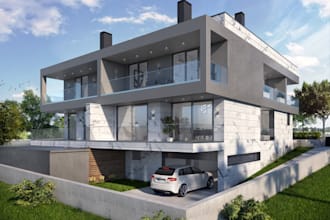 rebuild 3d rooftop balcony, pool patio, garden decor,exterior design,cgi rending