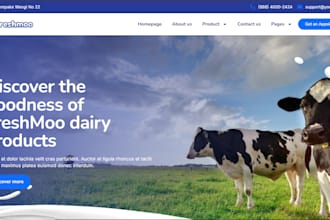 create modern cow dairy farming website