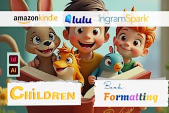 do children book layout and formatting for amazon kindle, paperback book cover