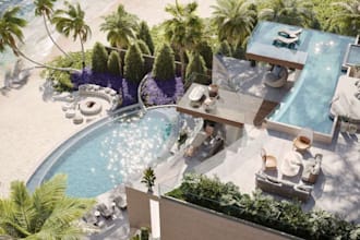 create realistic 3d backyard, garden, patio, pool, campground, landscape design