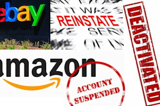 reinstate your ebay, amazon, and etsy deactivated accounts for you in 24hrs