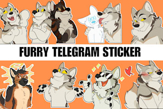 draw furry telegram sticker design discord nsfw stickers fursona art commission