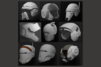 sculpt 3d mask 3d helmet model oni mask helmet cosplay armor model 3d printing
