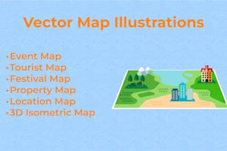 create a flat or isometric vector map of your event