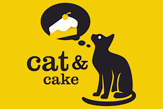 design a modern minimalist negative space cat logo