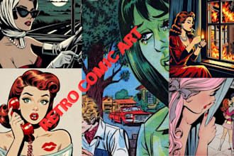 retro vintage comic retro vintage character retro pop art style retro comic page