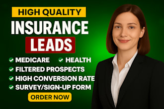 generate verified medicare, life, health, and home care insurance leads, survey