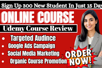 do udemy online course promotion, google ads campaign, thankific online course