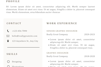 design a professional and modern resume or CV