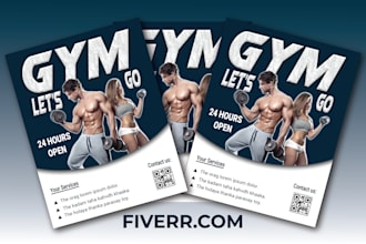 do professional gym and fitness flyer design