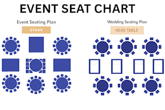 design a professional seating chart or venue map for your event or wedding