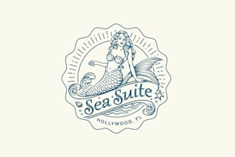design artsy sea suite beach logo