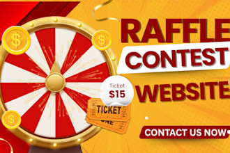 design raffle website, competition website, sport, contest, giveaway website