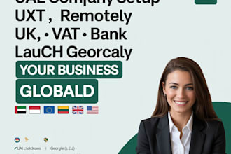 register your uae, UK,US, company with vat and bank account setup